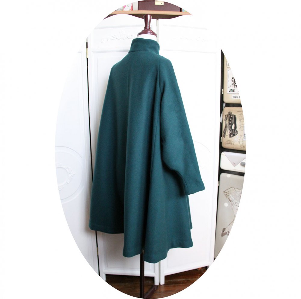 Manteau Swing  années 50 en laine vert anglais--9996057808458
