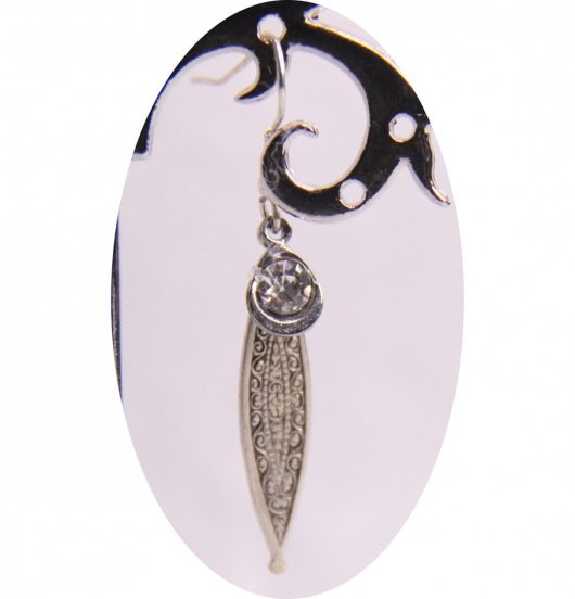 ##copie## - Boucles d'oreilles pendantes argent et strass blanc