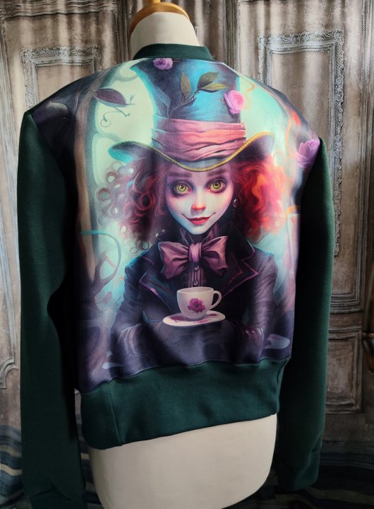 Solde - Blouson bomber Mad Hatter vert et prune