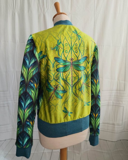 RESERVE - Blouson bomber bleu et vert Libellule
