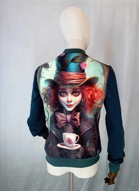 Acompte - Blouson bomber Mad Hatter vert et prune