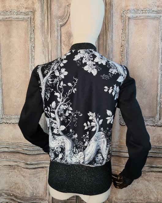 Blouson bomber noir et argent