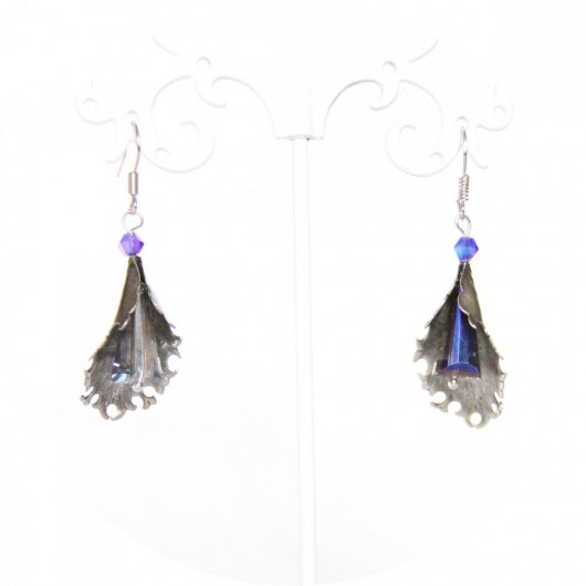 Boucles d'oreilles corolle bleues