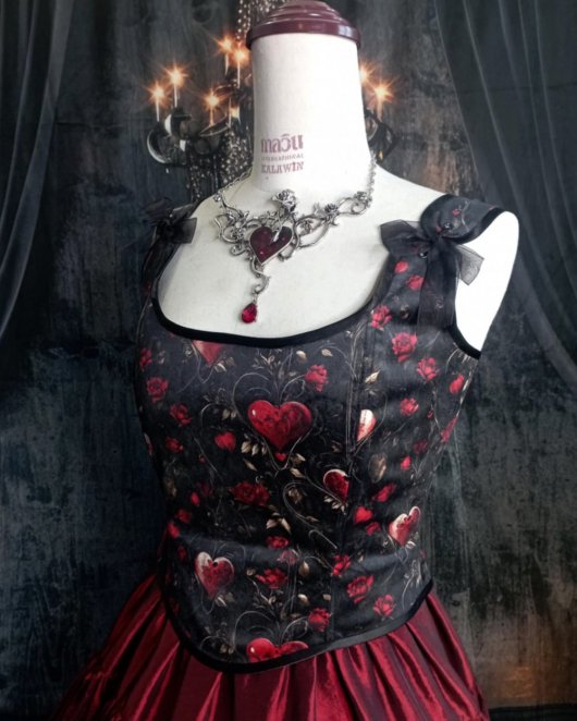Bustier corset Reine de Coeur à bretelles