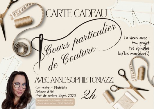 Carte cadeau cours de couture 2H