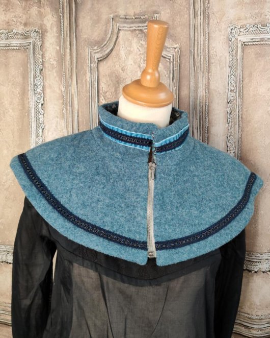 Col en laine camaieu de bleu