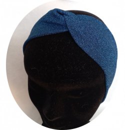 Bandeau bleu brillant en jersey lurex