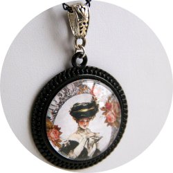 Collier médaillon portrait Belle Epoque